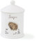 Portmeirion Home & Gifts WNS3996-XW Wrendale by Royal Worcester Sugar Canister (Hedgehog), Bone China, Multi-Colour, 10.5 x 10.5 x 15.5 cm