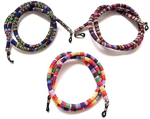 3 pcs Cordón de gafas redondo estampado etnico (HC Enterprise-new01)