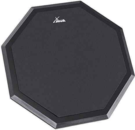 XDrum TF-8 TrueFeel Practice Pad 8 (pad d'entraînement, surface en caoutchouc spécial, très silencieux, filetage M8 pour pied) noir