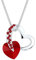 Elli Halskette Silber 925 Herz Cut-Out Anhänger Damen Kette Kristall, Schmuck Geschenke für Frauen Mädchen Mama Freundin, Silberkette Länge 45cm