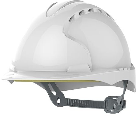 JSP Casco EVO 2 Visera Media con ventilación y Ajuste deslizable, Blanco (AJF030-000-100)