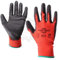 12 Pairs of 'POWCOG' PU Safety Work Gloves PPE | RED & Black | XL | Perfect for Gardening Mechanics Warehouse DIY