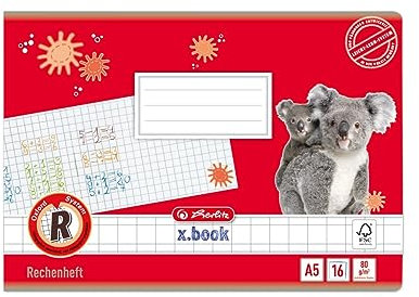 Herlitz 1957786 Rechenheft x.book, A5 im Querformat, 16 Blatt