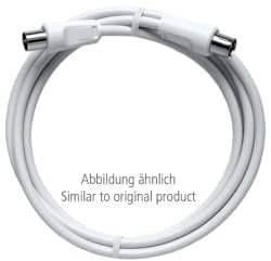 Axing BAK 200-80 BK-Anschlusskabel Class A Koaxialkabel mit IEC-Stecker und Buchse für Kabelfernsehen 2 m weiß