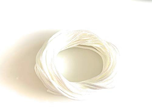 Angel Malone 10 Mtrs. X 2mm Premium Quality Kumihimo Rattail Satin Cord Jewellery Making - UK Seller (White)