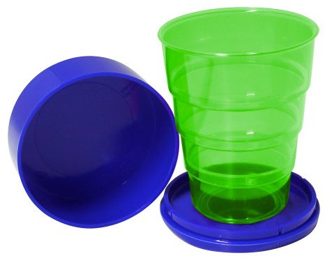 Klappbecher 200 ml leuchtgrün aus Kunststoff DDR-Plastebecher Trinkbecher zusammenklappbar für unterwegs