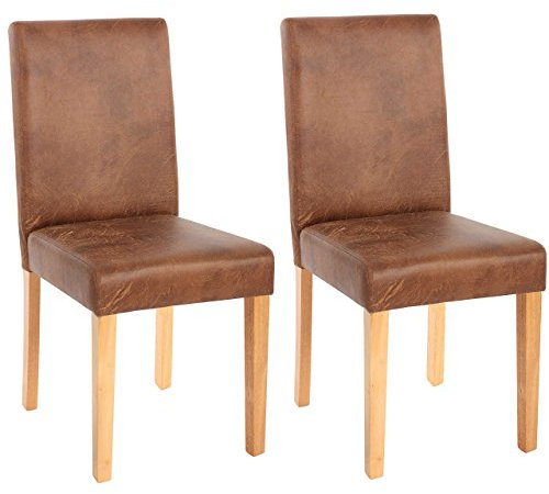 Mendler 2er-Set Esszimmerstuhl Stuhl Küchenstuhl Littau - Textil, Wildlederimitat, helle Beine