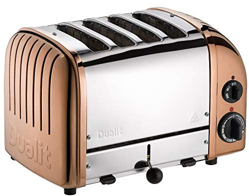Dualit Classic 4 Slice Vario Toaster - Stainless Steel, Hand Built-In The UK - Replaceable ProHeat elements - Heat Two or Four Slots, Defrost Bread, Mechanical Timer - 47450, Copper