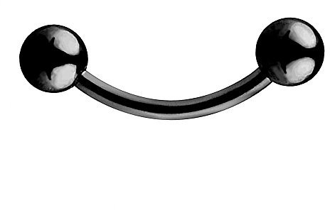 Piercingfaktor Unisex Banane Piercing aus Chirurgenstahl mit Perlen Kugeln Augenbrauen Tragus Helix Lippe Ohr Nase Intim Schwarz 1,6mm x 10mm x 4mm