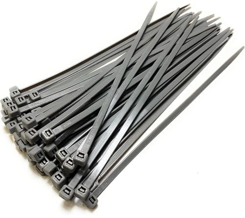 Fascette di nylon, lunghe e larghe, cerniere in plastica, bianco e nero, misura extra large, argento