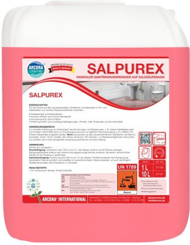 Arcora 01137 Salpurex Radikaler Sanitärgrundreiniger auf Salzsäurebasis, 10 L