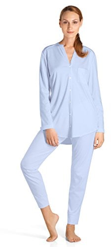 HANRO Women's Pure Essence Pajama, Blue Glow, X-Large