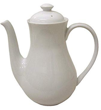CAFETERA TETERA REDONDA 1300ML PORCELANA BLANCO