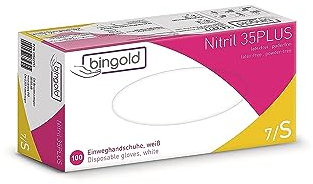 Einmalhandschuhe Nitril 35PLUS, weiß, 100-er Pack, Größe S