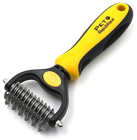 Pet Republique Professional Dematting Tool - Dematter for Dogs, Cats, Rabbits, Long Haired Breed Pets - Split Matted Hair (Best Mat Splitter or De-matting Comb for Dogs)