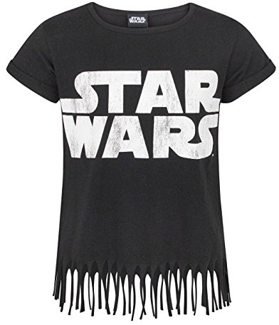 Star Wars Logo Black Girl's Fringe Top