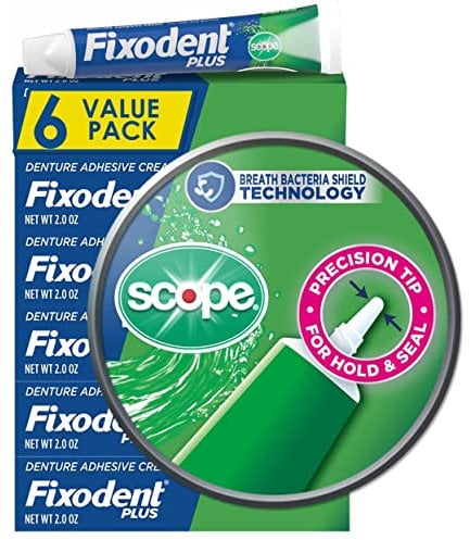Fixodent Controllo protesi adesiva Cream Plus Scope Flavor 2 oz (confezione da 4)