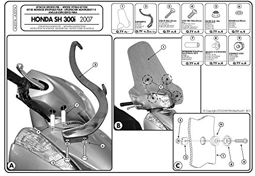 Givi Montagekit für Scheibe 307A oder 308A