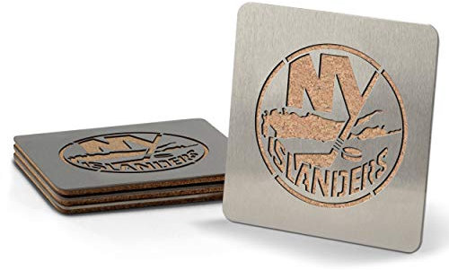 SPORTULA NHL New York Islanders Boasters, très résistant en Acier Inoxydable, Lot de 4 Dessous-de-Verre