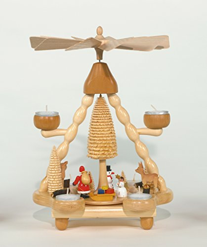 Rudolphs Schatzkiste Teelichtpyramide Ruprecht mit Schneemann Höhe= 36cm NEU Weihnachtspyramide Tischdekoration Holzpyramide Tischpyramide Dekoration Weihnachten Wärmespiel Lichter Figur Holz