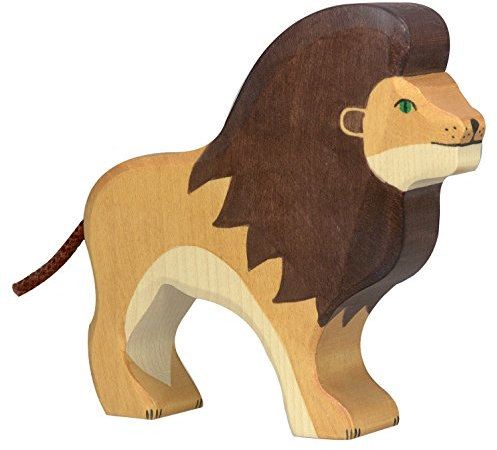 cama24com Holztiger Löwe Holzfigur ökologisches Holzspielzeug mit Palandi® Sticker