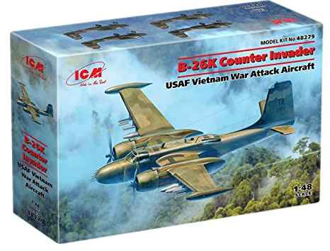 ICM ICM48279 1:48-B-26K Zähler Invader, USAF Vietnamkrieg, schwarz