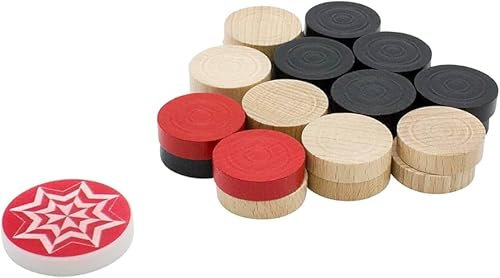 GICO Carrom Steine Komplettsatz von Carrom Manufaktur, Set Standard Class mit Steinen und Striker - 2102