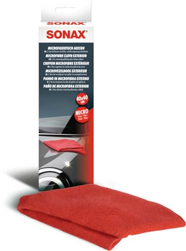 SONAX Panno in microfibra per esterni dell'auto. Elimina residui polish e cera senza graffiare. Per la finitura perfetta della vernice | Art. 04162000