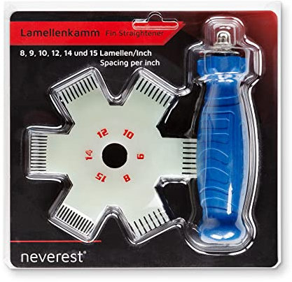 neverest® Lamellenkamm Optimiert für Abstände von 8 bis 15 Lamellen, zum Ausrichten von gebogenen Lamellen und zur Reinigung von Verdampfern und Kondensatoren