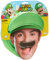 Super Mario 13379 – Hut und Schnurrbart Luigi für Erwachsene, grün, Einheitsgröße
