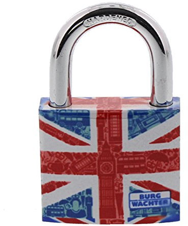 Burg-Wächter Zylinder Vorhangschloss, Motivschloss, Reiseschloss mit Zahlencode aus Aluminium, 771 F 40 London SB