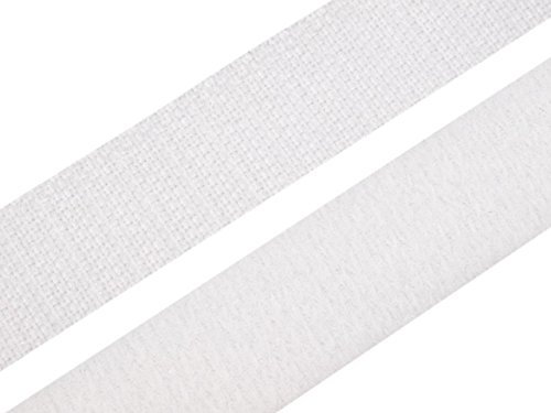 Schnoschi 1 m Klettverschluss beidseitig, 20 mm, Klettband, Back to Back, Kabelbinder (Weiß)