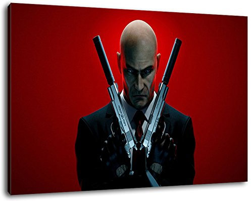 Dark Hitman Format 80x60 cm fertig gerahmte Kunstdruckbilder als Wandbild - Billiger als Ölbild oder Gemälde - KEIN Poster oder Plakat