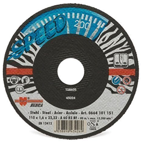 25 x Würth ZEBRA Trennscheibe Speed für Stahl 115 x 1,0 x 22,23