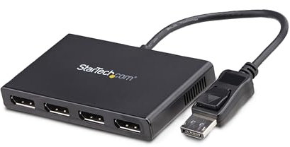 StarTech.com Répartiteur DisplayPort 1.2 à 4 ports, Adaptateur Multi-Moniteur DisplayPort vers 4x DP, Hub MST pour Ordinateur Quad 1080p 60Hz - Windows Uniquement, Pas de Pilote (MSTDP124DP)