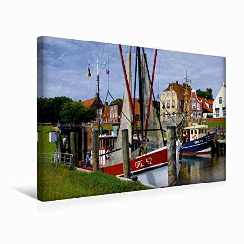 Premium Textil-Leinwand 45 x 30 cm Quer-Format Fischerhafen Greetsiel, Ostfriesland | Wandbild, HD-Bild auf Keilrahmen, Fertigbild auf hochwertigem Vlies, Leinwanddruck von Lothar Reupert