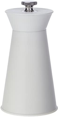 Alessi Ajm10 W Pépé Le Moko Moulin à Sel en Pa avec Pommeau de Réglage en Acier Inoxydable 18/10, Blanc