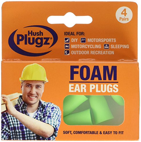 Hush Plugz Green Foam Earplugs - Pack of 4pr