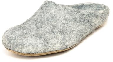 Magicfelt Filz-Hausschuh 713 - Damen & Herren Pantoffeln aus 100% Schurwolle Gotlandschaf Hellgrau, 37