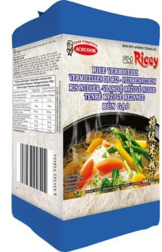 ACECOOK - OR Reis Vermicelli - (1 X 400 GR) | Feinreisnudeln nach japanischer Technologie - ideal fur Suppen, Pfannengerichte und Salate