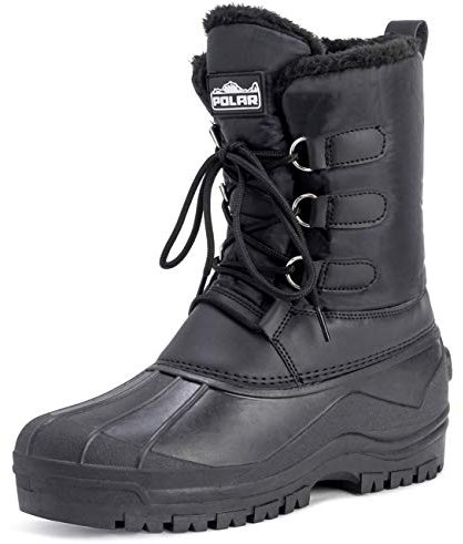 Uomo Letame Allacciare Breve Nylon Pioggia Allacciare Anatra Stivali - BLK44 AYC0141