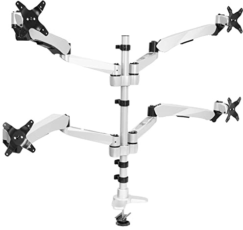 Mount-It! Height Adjustable Quad/Four Monitor Desk Mount Spring Arm Quick R