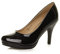 Ajvani Womens Ladies mid high Heel Platform Work Evening Court Shoes Pumps , Black Patent, 4 UK