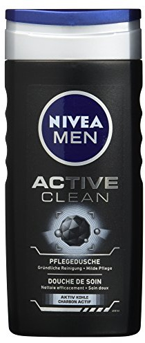 NIVEA Men Gel de ducha para cuerpo, cara y cabello, 250 ml, Active Clean