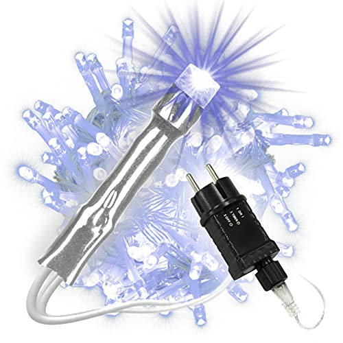 Nipach GmbH 200er LED Lichterkette transparentes Kabel Weihnachtsbeleuchtung Innen Aussen (blau)