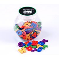 Alphabet Letters Shapes Buttons In Different Sizes And Colours In A Jar