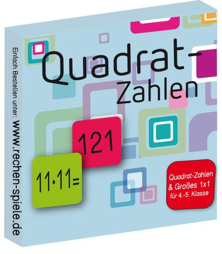 Rechen-Spiel: Quadrat-Zahlen Lernkarten, Mathematik-Flashkarten für Grundschüler (Little Kid), 63 Karten, 10 cm x 10 cm x 2.5 cm, Karton