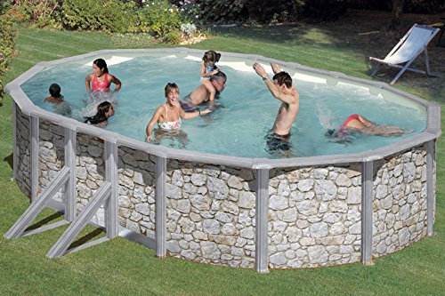 MyPool Ovalbecken-Poolset Feeling 500 x 300 x 120 cm in Steinoptik mit Sandfilteranlage