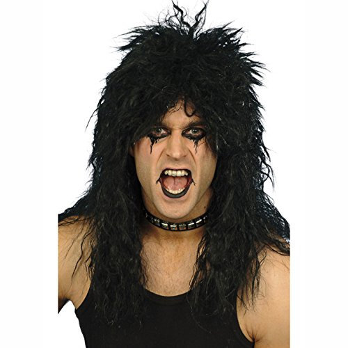 PARTY DISCOUNT NEU Perücke Hard Rocker, strubbelig, schwarz