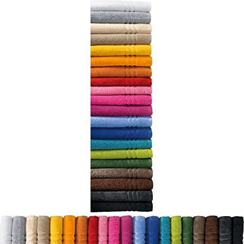 REDBEST Gästetuch New York 2er- Pack anthrazit Größe 30x50 cm - leichte, weiche Qualität, saugstark, sehr strapazierfähig, 100% Baumwolle